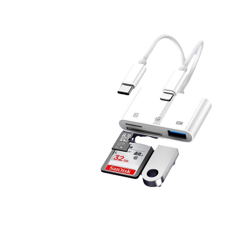 Apple 2 線式 Type-C 携帯電話カードリーダー 3-in-1 読み取り SD カメラ TF カード USB ハードディスクメモリに適しています。|undefined