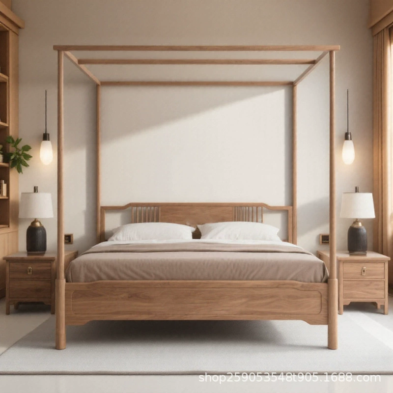 Кровать-платформа в стиле тань-динарь, кровать-шезлонг из массива дерева, двуспальная кровать, выдвижная кровать в стиле Мин-Цин, кровать из массива палисандра в стиле дзен.