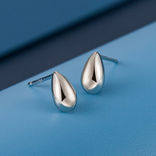 S925纯银水滴耳钉女极简轻奢个性气质潮流时尚百搭高级感几何耳饰