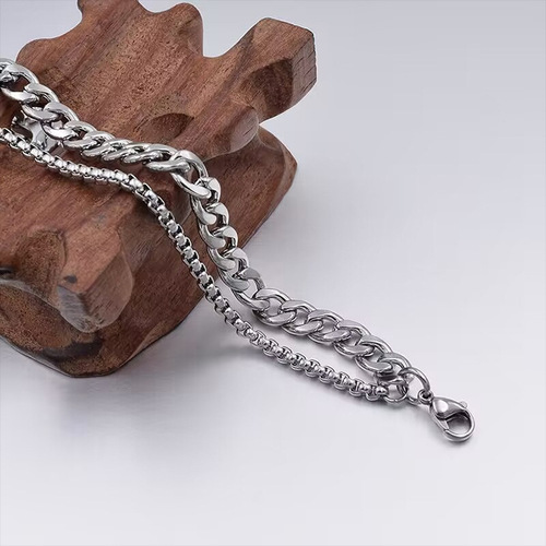 Ins Korean version simple anti-static titanium steel toe chain non-fading double-layer toe accessory for men, Ins style fashion couple accessory