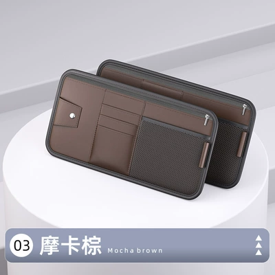 Multimediya və saxlama aksesuarları Box, Car Glasses Case, Sunglasses - 3103-sun-visor-card-holder-brown