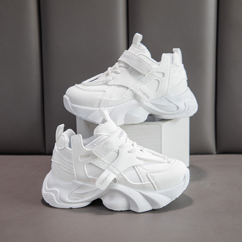 Zapatos de papá para niños primavera y otoño 2026 nuevos zapatos deportivos de chicas universales estudiantes zapatos blancos casuales zapatos de running para niños image 3