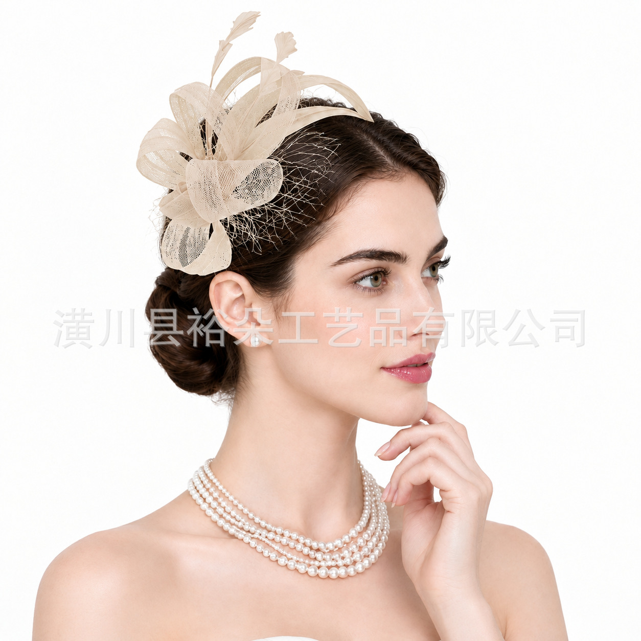 Cross-border mesh feather headband, women's European and American style, suitable for banquets, horse races, tea parties, bridal weddings, and vintage hair accessories