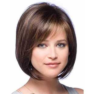 European and American wig head cover Brown bobo head wig head cover Internet celebrity air bangs wig chemical fiber head cover