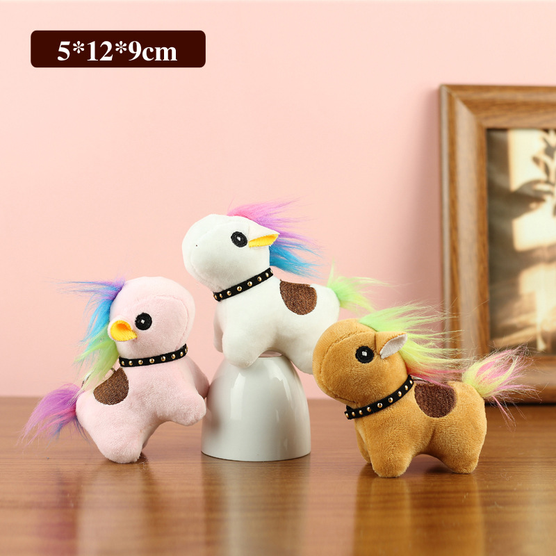Líderes en línea lindos juguetes de peluche unicornio colgantes unicornio pony keychain muñecas colgantes bolsos pequeños colgantes image 3