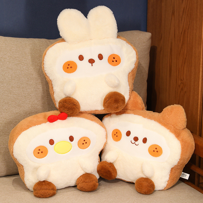 跨境变身饼干抱枕毛绒玩具可爱卡通动物兔子小狗小鸡玩偶零食娃娃