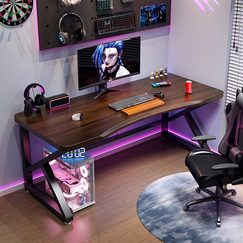 Solid Wood Computer Table E-sports Table Household Desktop Small Apartment Internet Celebratory Ergonomic Arc Single E-sports Table