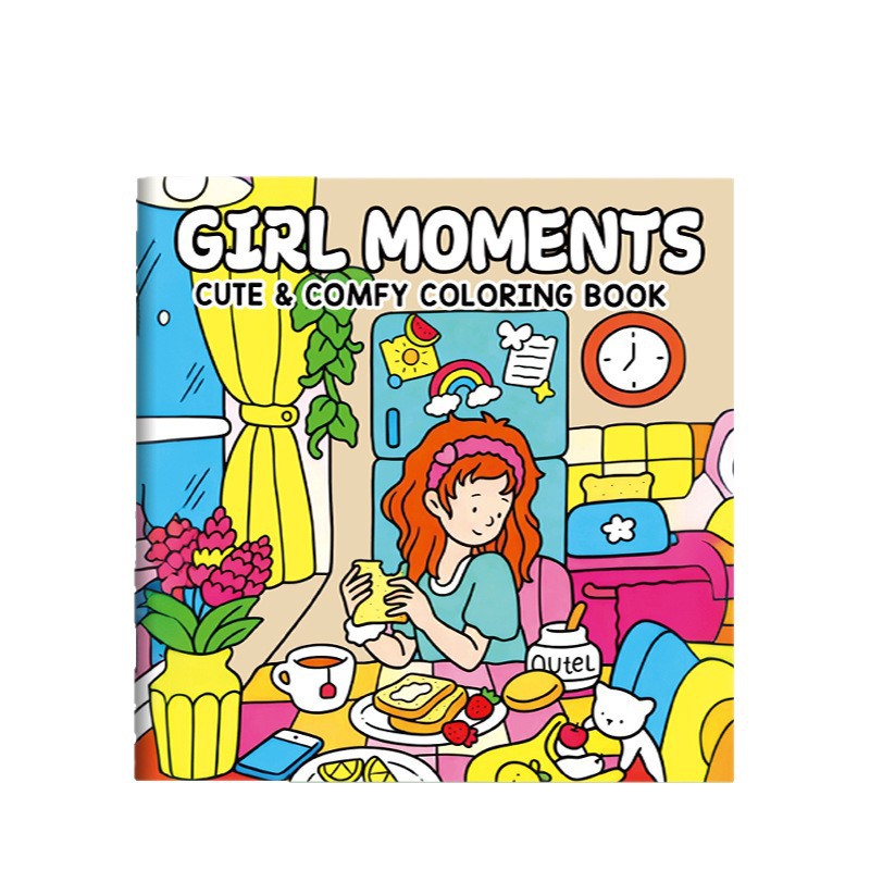 Cross-border girlmomengts children's graffiti coloring book cute and comfortable educational coloring character painting tracing book
