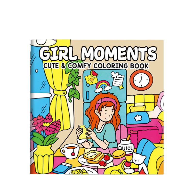 Cross-border girlmomengts children's graffiti coloring book cute and comfortable educational coloring character painting tracing book