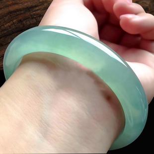 Ice Light Green Jade Bracelet for Girls and Mothers, Quartzite Jade Treatment and Dyeing, Special Price Jade Bracelet