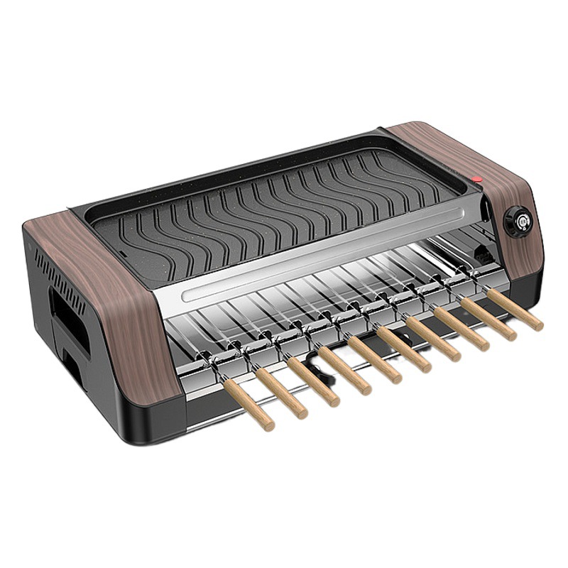 Meikaida horno eléctrico hogar barbacoa horno barbacoa placa eléctrica bandeja de hornear máquina de barbacoa de interior automática giratoria máquina de barbacoa