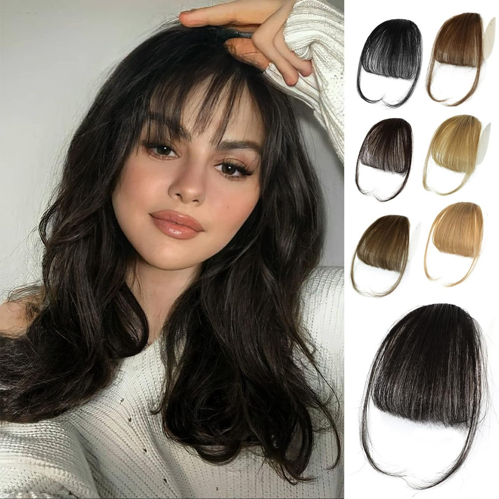 Cross-border European and American style bangs wig for women, lightweight and realistic front bangs with sideburns, invisible and seamless bangs