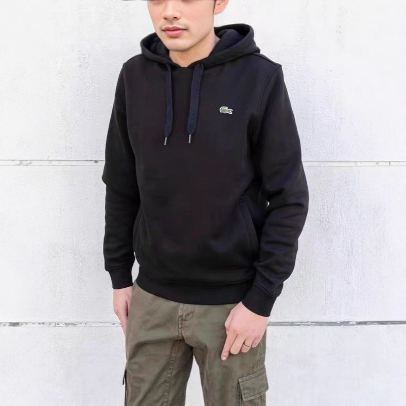 2024 Cross-Border Crocodile Embroidery Men's Spring and Autumn Embroidered Hooded Comfortable Sweatshirt Trendy Casual Sports Sweatshirt