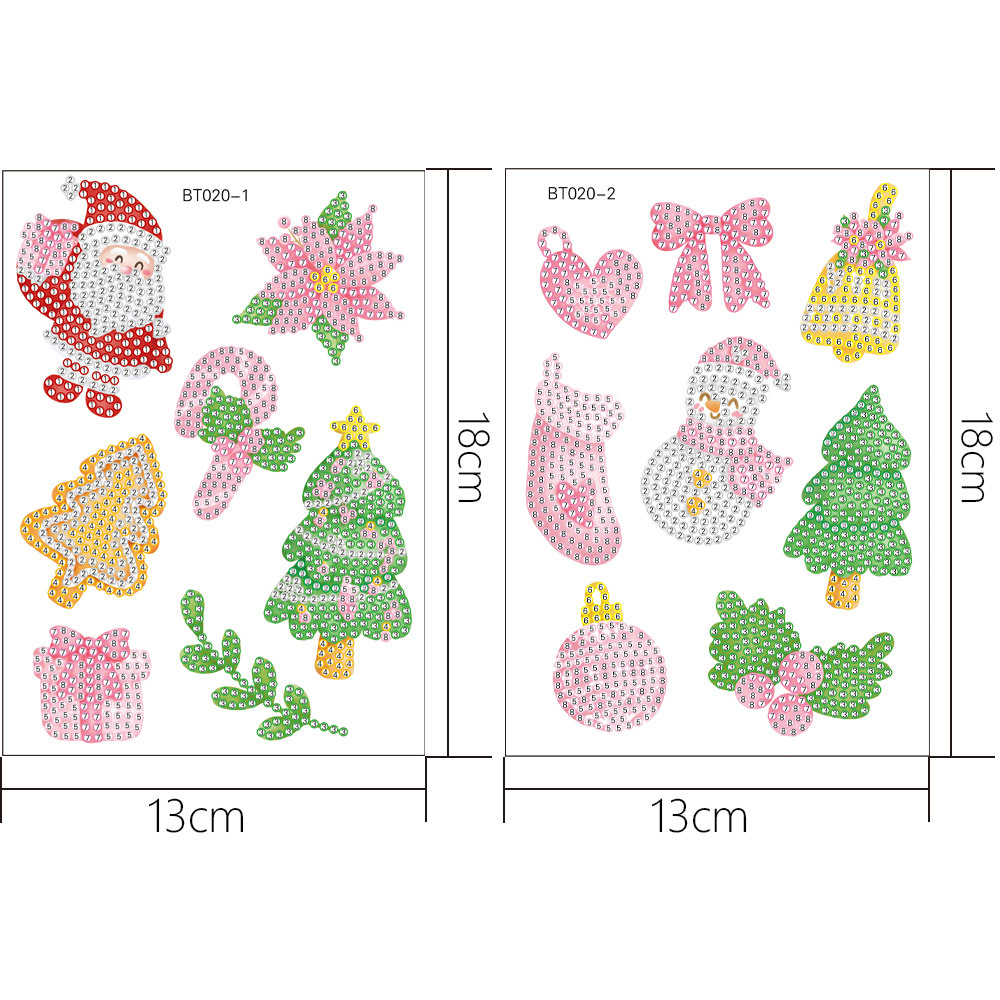 Navidad pintura de diamantes pegatinas al azar niños bricolaje dibujos animados hechos a mano pegatinas de pared de Santa Claus pegatinas de regalo de diamantes