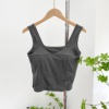 Cotton bra top, comfortable top with cups, breathable fashionable short underwear as outerwear, backless