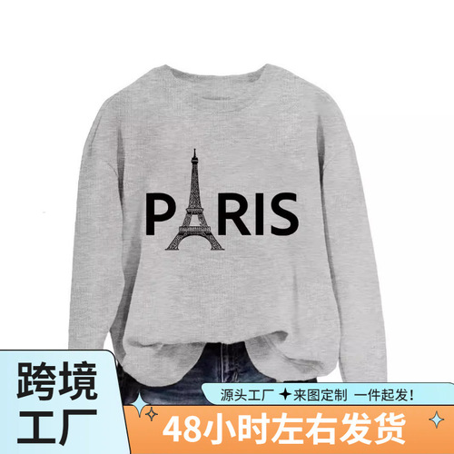 Amazon Independent Store Tower European and American Round Neck Personality Women's Long Sleeve PIRIS Casual Loose eBay Round Neck Sweatshirt