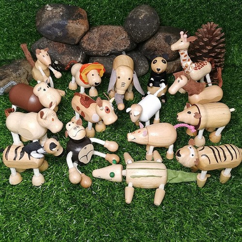 Wooden Ins Simulation Forest Animal Puppet Model Cognitive Puppet Home Interior Shooting Prop Ornament Toy