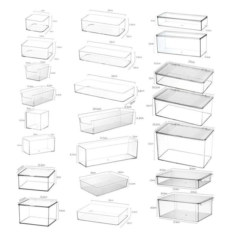 Коробка для хранения ПЭТ прозрачная акрилная прямоугольная крышка
