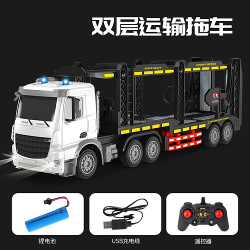 A super large remote control flatbed truck with single-layer and double-layer transport for oversized remote-controlled trucks