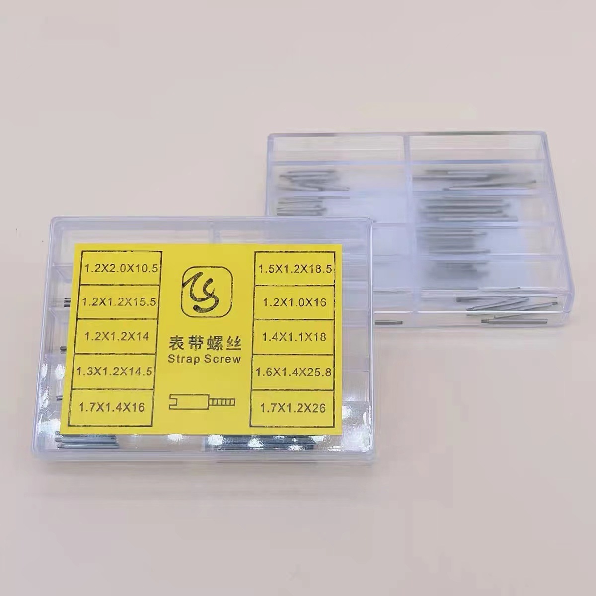 手表配件 手表带钉耳钉连接轴 生耳螺丝杆 混装盒装表带螺丝