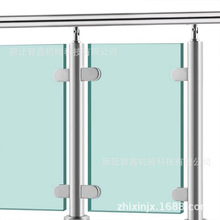 阁楼玻璃楼梯扶手栏杆不锈钢楼梯圆立柱阳台护栏室内室外别墅护栏