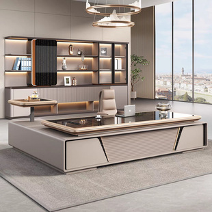 Adjustable Executive Desk and Chair Set, Simple Modern Light Luxury Executive Desk, Ceo Manager Office Desk