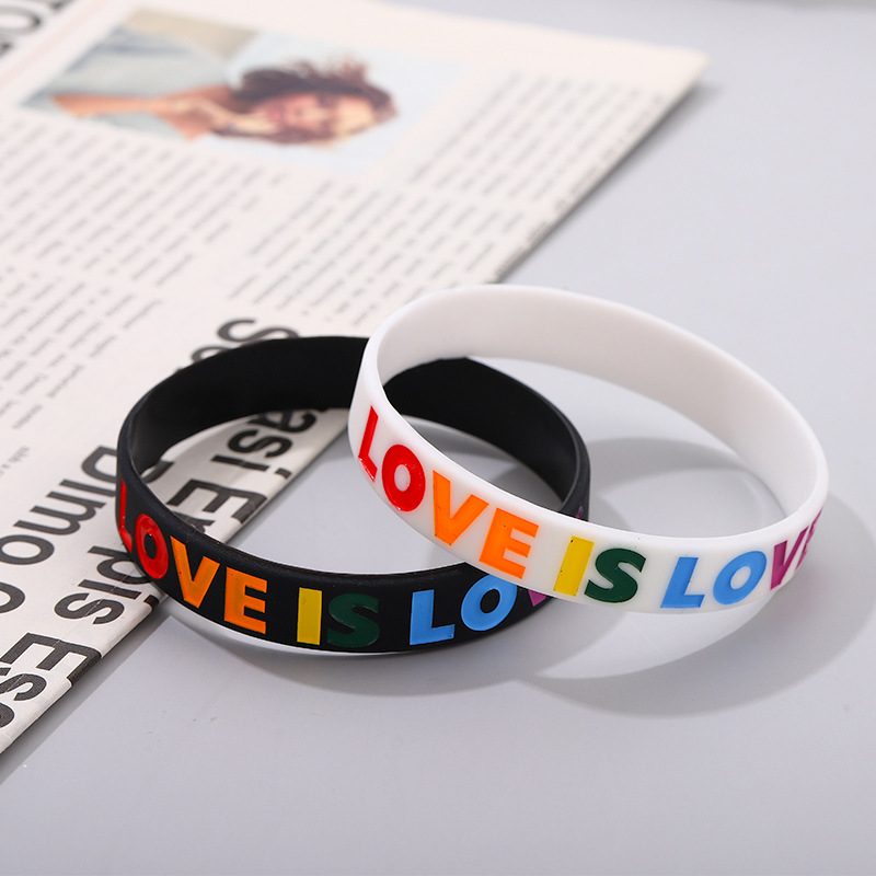 Hip-Hop Geometric Letter Silica Gel Bangle