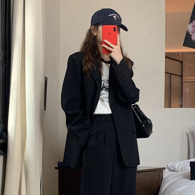 咖色西装外套女春秋新款韩版休闲英伦风设计感学生网红西服上衣女|undefined