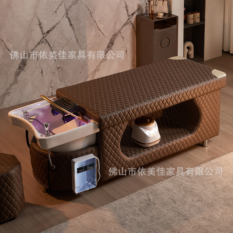 Masaje cabeza terapia cama peluquería especial peluquería salón de belleza calentador de agua temperatura constante circulación de agua fumigación tailandés cama de champú