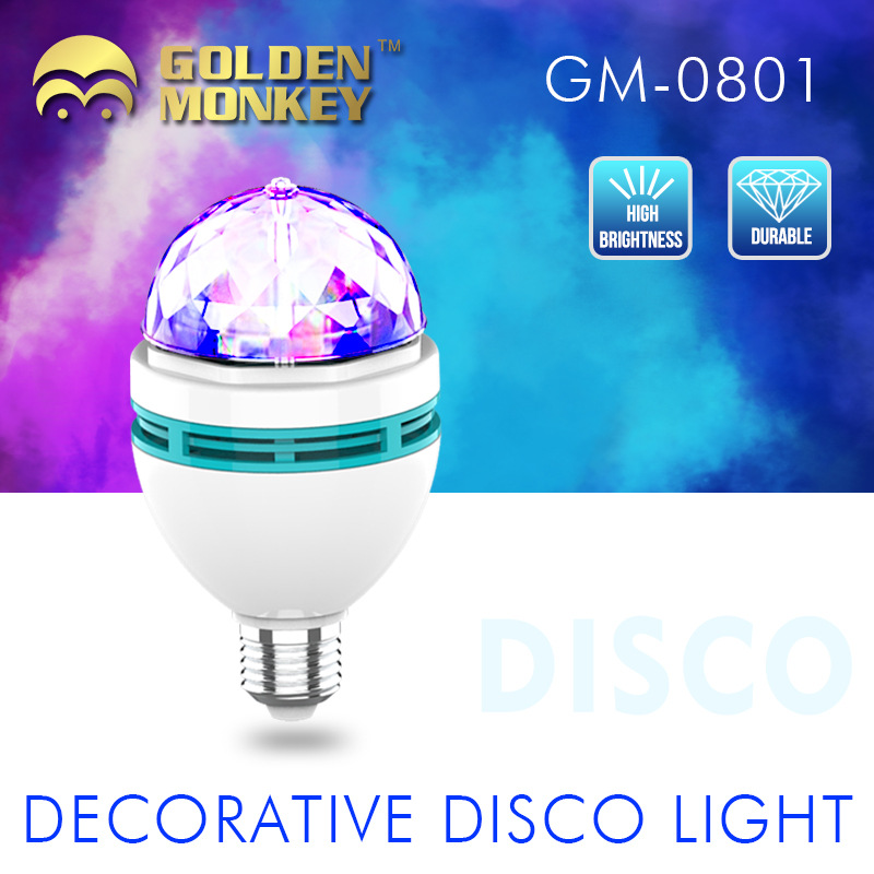 KTV pequeña bola mágica colorida giratoria luz cristal bola mágica atmósfera luz etapa discoteca Luz de escenario de color