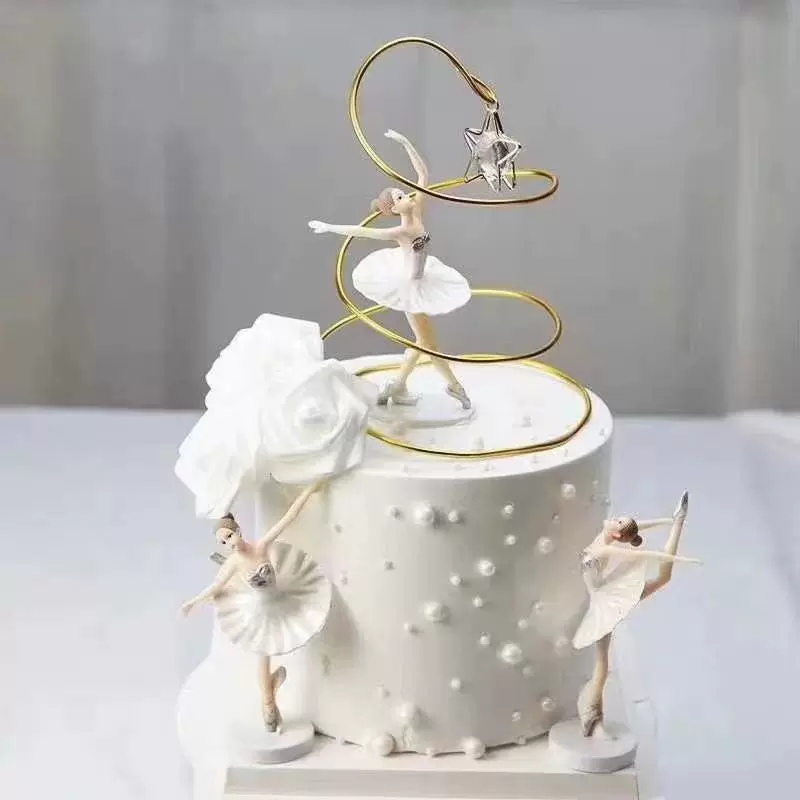 生日蛋糕摆件金银色系水晶星星圈圈许愿树装扮摆件唯美铁丝螺旋树