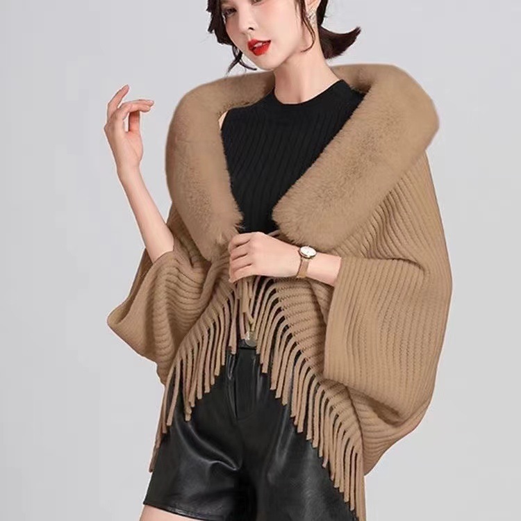 Otoño y invierno nuevo cuello de lana chal clásico de color sólido bordado cuello de lana con bufandas capa capa