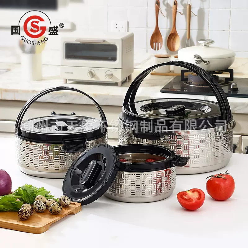 跨境商用便携提锅food warmers set带饭大容量3/4件套保温桶套装