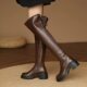 Boots Over the Knee Boots Women's 2024 New Autumn and Winter Thick Bottom High Heel Thigh Boots Thick Heel High Boots Thin Boots