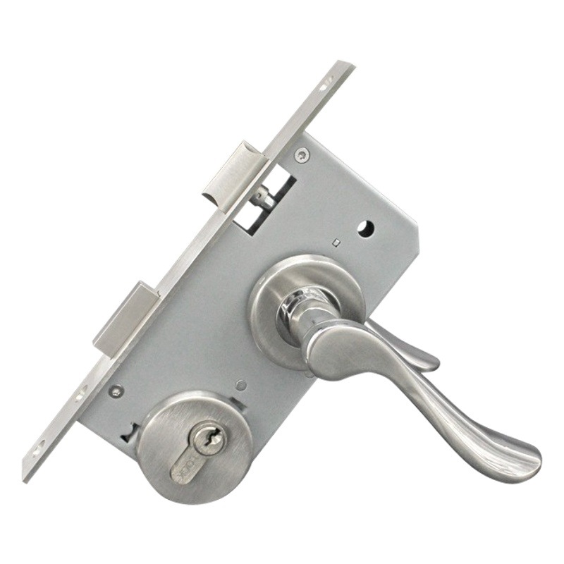 304 cerradura de la manija dividida de acero inoxidable cerradura de cobre cilindro cerradura de la puerta antirrobo interior manija de la puerta del dormitorio cerradura de la puerta mecánica