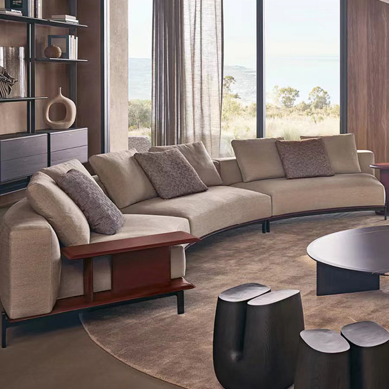 Italiano Braira Braira arco S esquina tela de algodón lino poliform sofá diseñador de gran casa