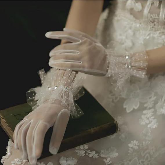 Bride Wedding Dress Photo Photo Vintage Mori Tea Party Mesh Transparent Opera Party Christmas Hand