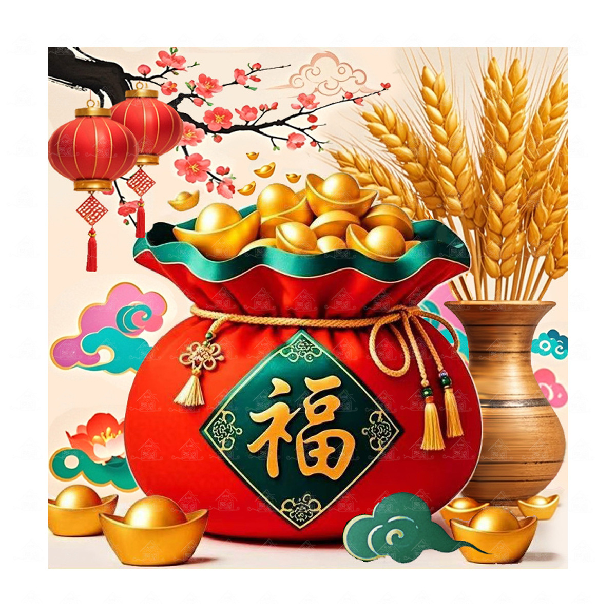[Algodón importado] Mona Lisa Real Bordado a mano de Daifu-Sui Sui Ping An Feliz y auspicioso image 5