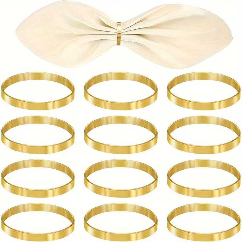 Cross-Border Ring Napkin Ring Simple Napkin Buckle Gold Fashion Napkin Ring Hotel Table Setting