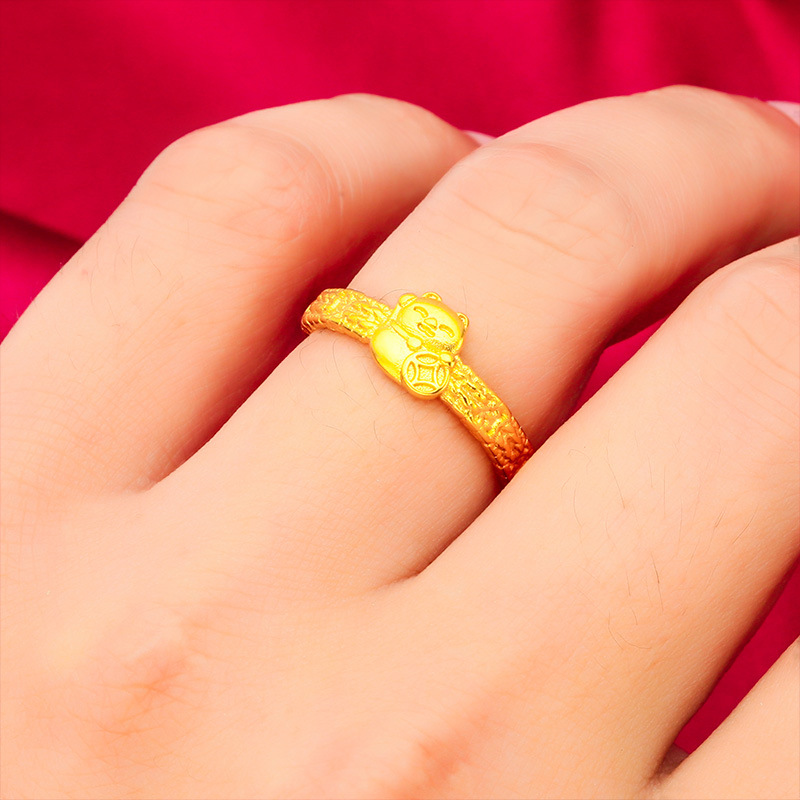 Unisex Jewelry Fashion gold ladies fashion gold ring cat open ring cat ring_voghion.com