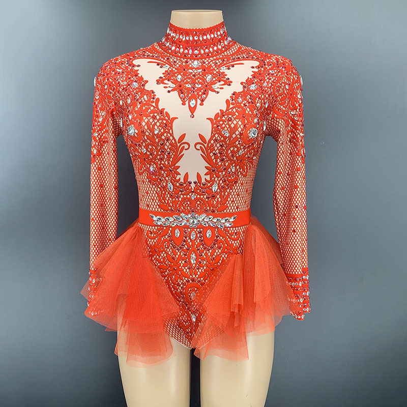 Red Stylish Waist Slimming Look Prom Company Dress Short Skirt Jumpsuit Elegant Socialite Dress Dropshipping