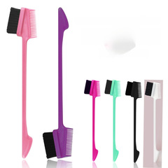 Cross-border multifunctional brow brush and comb with edge hairline dye brush, hair fragment cleaning beauty makeup tool