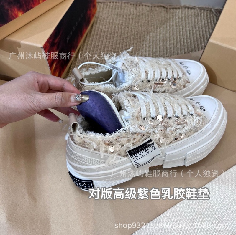吴建豪同款高版带芯片火焰盒情侣帆布鞋实木厚底增高男女款乞丐鞋|undefined