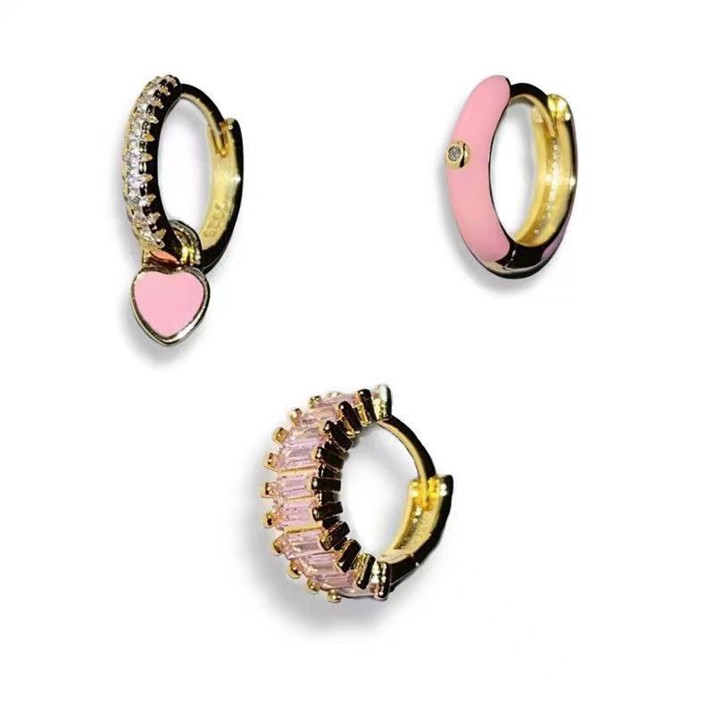 Wholesale Jewelry 1 Piece Simple Style Heart Shape Metal Zircon Drop Earrings Earrings display picture 3