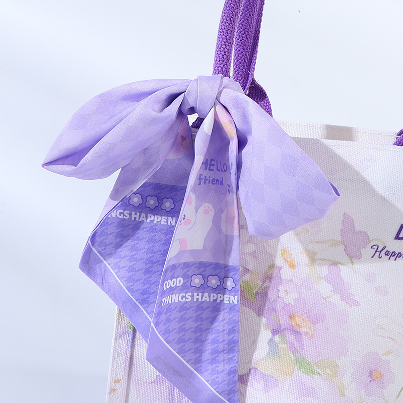 Bolsa de lona de estaminos, bolsas de lona de seda púrpura, bolsas de lona de mano, bolsas de lona de mano tridimensionales de compras