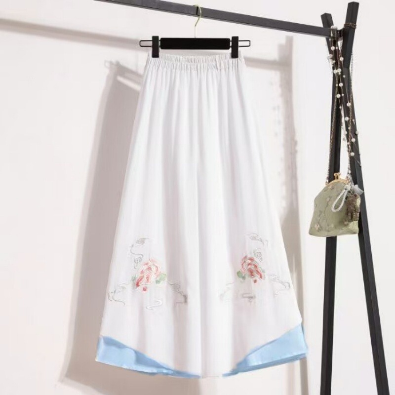 Chinese Style Chiffon Wide-Leg Pants for Women, Tang Suit Matching Long Pants, Chinese Retro Ethnic Style, Zen Yoga Skirt Pants, Tea Attire Chinese Style Chiffon Wide-Leg Pants for Women, Tang Suit Matching Long Pants, Chinese Retro Ethnic Style, Zen Yoga Skirt Pants, Tea Attire