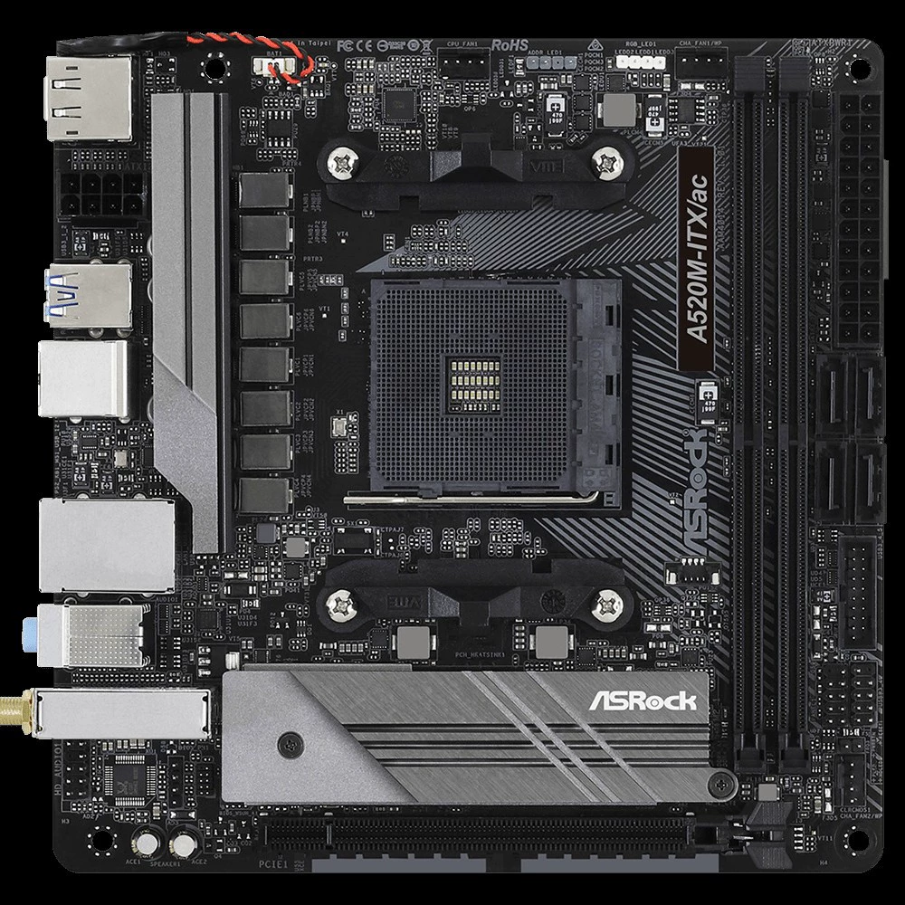 Совместимая материнская плата ASRock, 520M, для процессоров AMD Ryzen R5, поддержка 5600G/5700G