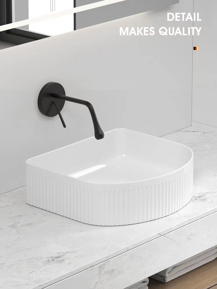 Patrón vertical patrón Cuenca Superior ronda lavabo baño onda cerámica lavabo cuadrado rayas