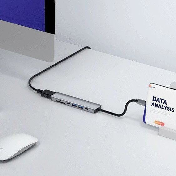 Type-C док-станция семь в одном, многофункциональный USB-C хаб для телефона и ноутбука, HDMI 4K
