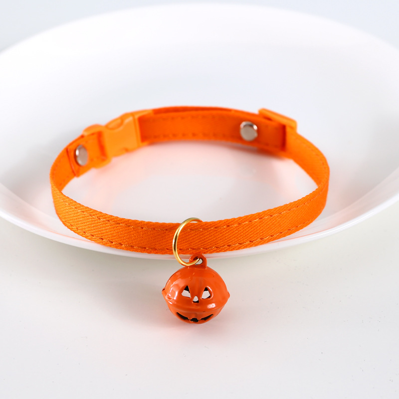 Mascotas Halloween calabaza fantasma campana ajustable perro gato conejo colgante accesorios collar